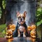Edge Collections - 11.25" X 15.5" - Multicolor - French Bulldog Halloween Garden Flag - 1 Piece